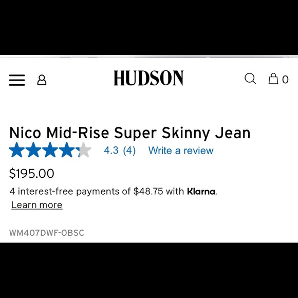 HUDSON NICOS SKINNY NWOT - Picture 4 of 6